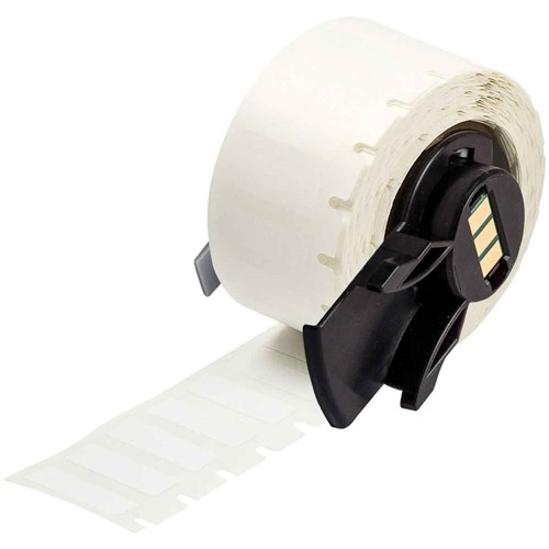 Brady M6-16-498 Repositionable Vinyl Cloth Wire and Cable Labels - 0.375" H x 1" W - White - 500/RL