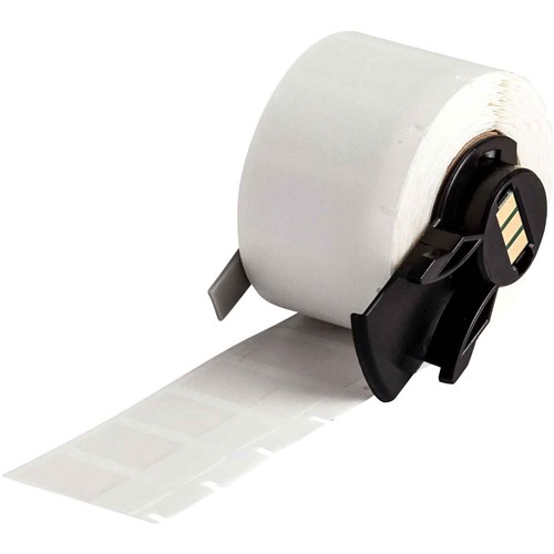 Brady M6-17-417 High Adhesion Self-Laminating Vinyl Wraps 1" H x 0.5" W - White/Clear - 500/RL