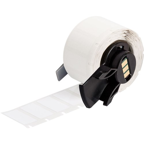 Brady M6-17-498 Repositionable Vinyl Cloth Wire and Cable Labels - 0.5" H x 1" W - White - 500/RL