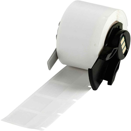 Brady M6-18-417 High Adhesion Self-Laminating Vinyl Wraps 1" H x 0.75" W - White/Clear - 250/RL