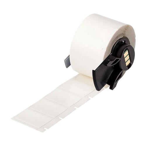 Brady M6-18-498 Repositionable Vinyl Cloth Wire and Cable Labels - 0.75" H x 1" W - White - 250/RL