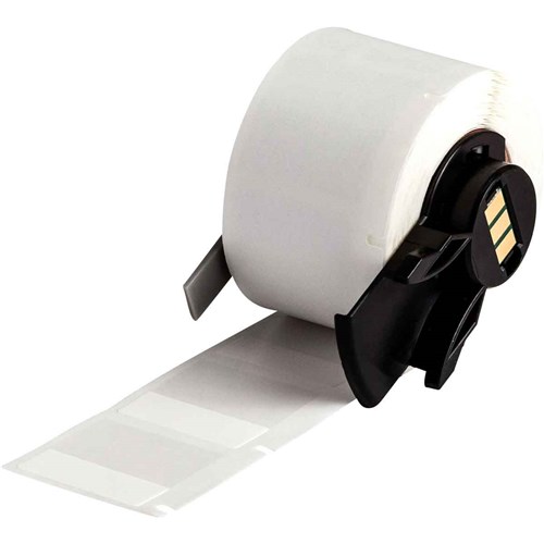 Brady M6-19-417 High Adhesion Self-Laminating Vinyl Wraps 1" H x 1" W - White/Clear - 250/RL