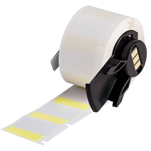 Brady M6-19-427-YL Self-Laminating Vinyl Wrap Around Labels - 1" x 1" - Yellow/Clear