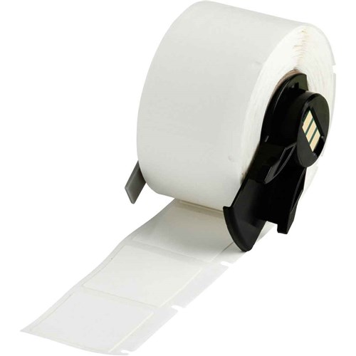 Brady M6-19-498 Repositionable Vinyl Cloth Wire and Cable Labels - 1" H x 1" W - White - 250/RL