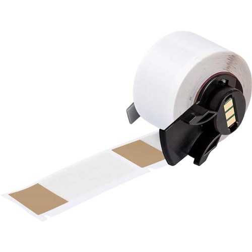 Brady M6-21-427-BR Self-Laminating Vinyl Wrap Around Labels - 2.5"x 1" - Brown/Clear