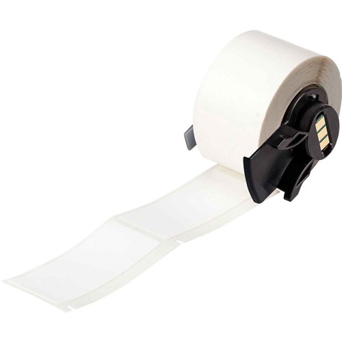 Brady M6-21-498 Repositionable Vinyl Cloth Wire and Cable Labels - 2.5" H x 1" W - White - 100/RL