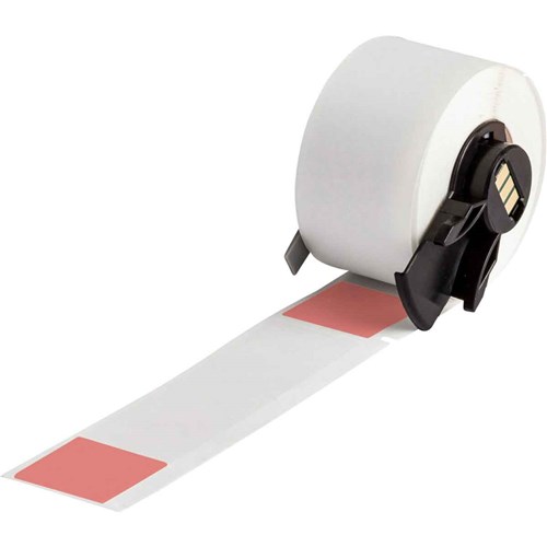 Brady M6-23-427-RD Self-Laminating Vinyl Wrap Around Labels - 4"x 1" - Red/Clear