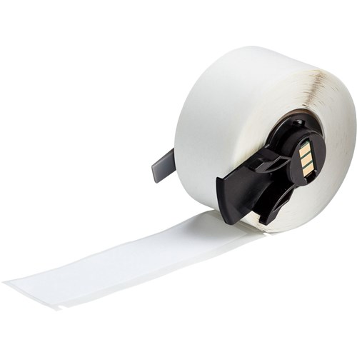 Brady M6-23-498 Repositionable Vinyl Cloth Wire and Cable Labels - 1" H x 3" W - White - 100/RL