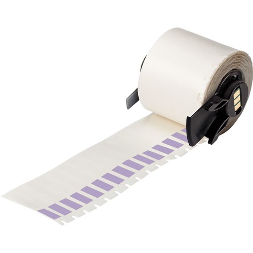 Brady M6-28-427-PL Self-Laminating Vinyl Wrap Around Labels - 1.5" x  0.25" - Purple/Clear