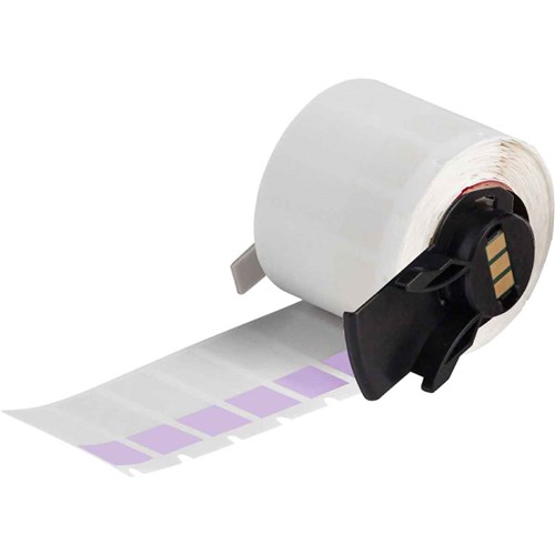 Brady M6-29-427-PL Self-Laminating Vinyl Wrap Around Labels - 1.5"x 0.5" - Purple/Clear