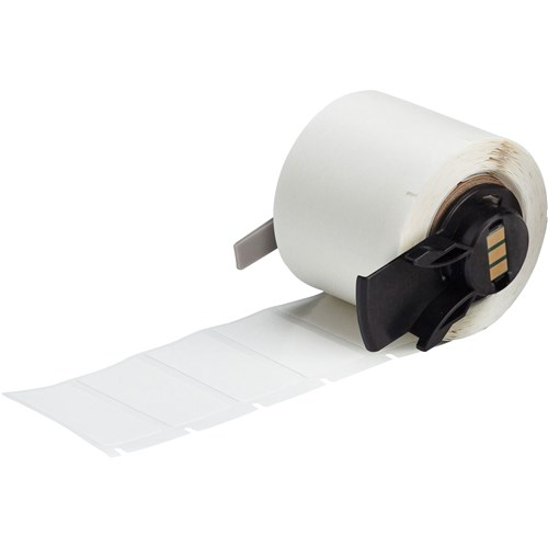 Brady M6-30-498 Repositionable Vinyl Cloth Wire and Cable Labels - 0.75" H x 1.5" W - White - 250/RL