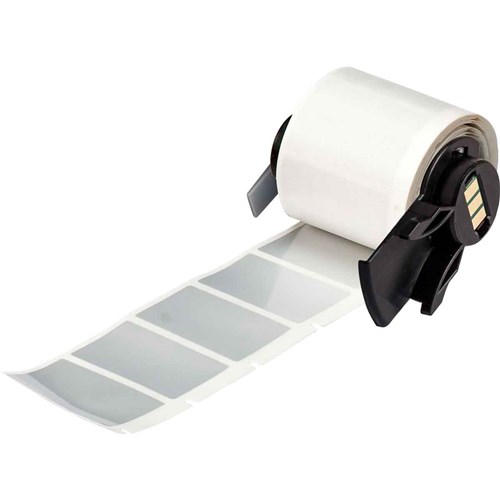 Brady M6-31-362 Tamper Resistant Metallized Vinyl Labels - 1" H x 1.5" W - Silver - 250/RL