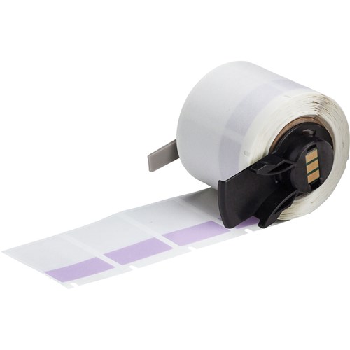 Brady M6-31-427-PL Self-Laminating Vinyl Wrap Around Labels - 1.5"x 1" - Purple/Clear