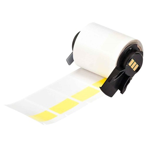 Brady M6-31-427-YL Self-Laminating Vinyl Wrap Around Labels - 1.5"x 1" - Yellow/Clear