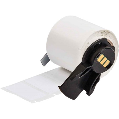 Brady M6-31-498 Repositionable Vinyl Cloth Wire and Cable Labels - 1" H x 1.5" W - White - 250/RL