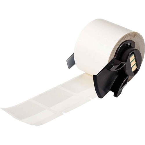 Brady M6-32-417 High Adhesion Self-Laminating Vinyl Wraps 1.5" H x 1.5" W - White/Clear - 250/RL