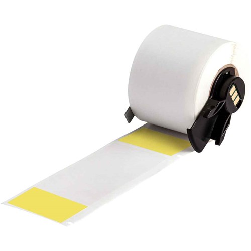 Brady M6-33-427-YL Self-Laminating Vinyl Wrap Around Labels - 4"x 1.5" - Yellow/Clear