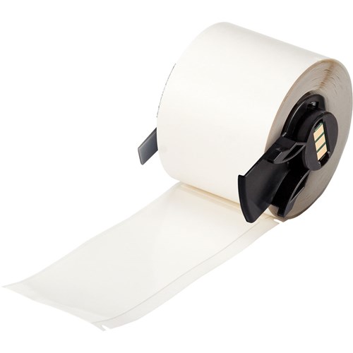 Brady M6-33-498 Repositionable Vinyl Cloth Wire and Cable Labels - 4" H x 1.5" W - White - 100/RL