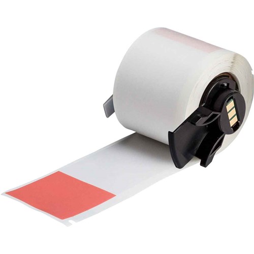 Brady M6-34-427-RD Self-Laminating Vinyl Wrap Around Labels - 6"x 1.5" - Red/Clear