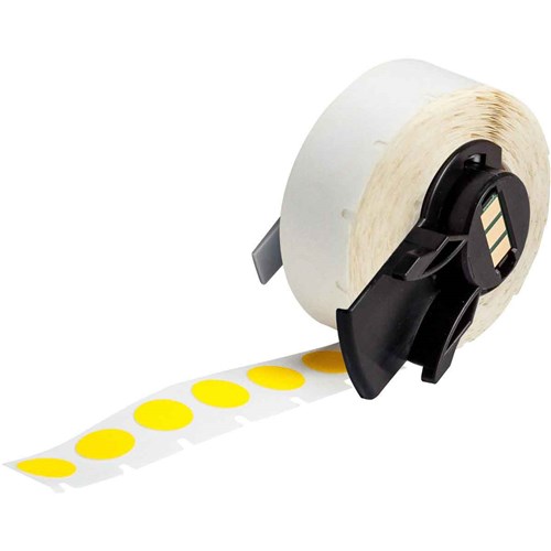 Brady M6-83-499-YL Aggressive Adhesive Multi-Purpose Nylon Labels - 0.5" Dia Yellow