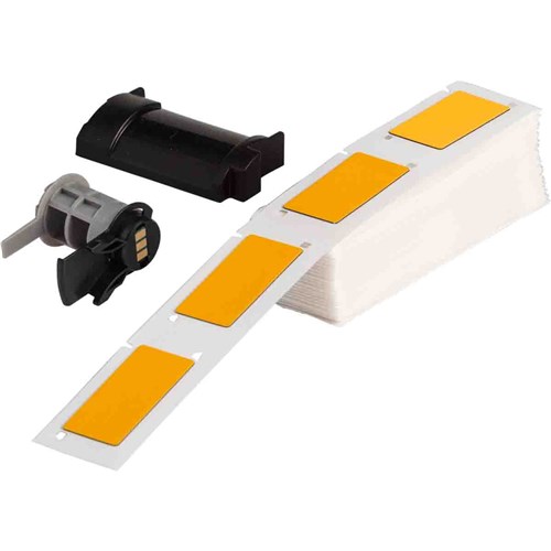 Brady M6-173-593-YL Raised Panel Rectangular Labels - 1" H x 2" W - Yellow 100/BX