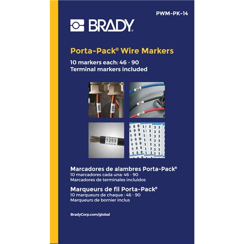 Brady PWM-PK-14 Porta-Pack Wire Marker .50 x 1.50 10pg/pk