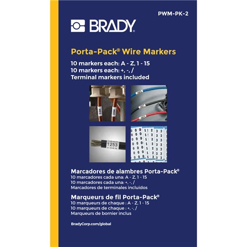 Brady PWM-PK-2 Porta-Pack Wire Markers A-Z - 0-15 10pg/pk