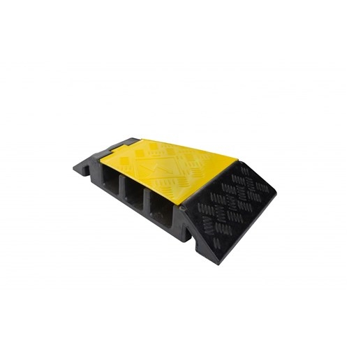 Wearwell PWR.3CH.HD.LC.BYL - PowerHouse Left Corner - 19.75" x 12" x 3" - Black w/Yellow