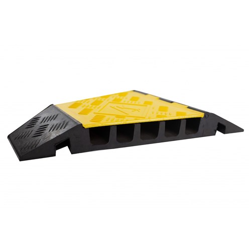 Wearwell PWR.5CH.HD.LC.BYL - PowerHouse Left Corner - 19.75" x 12" x 2.25" - Black w/Yellow