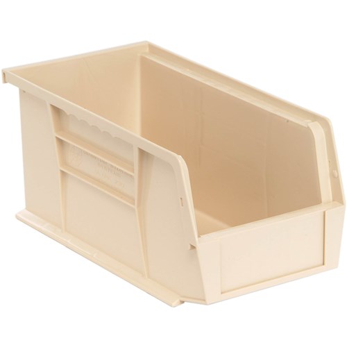 Quantum Storage Systems QUS230-IV - Ultra Stack and Hang Bin - I.D. 10.25" L x 4.375" W x 4.75" H - Ivory - 12/Carton