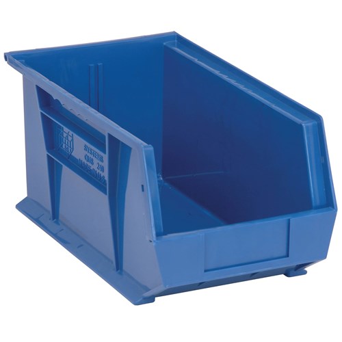 Quantum Storage Systems QUS240-BL - Ultra Stack and Hang Bin - I.D. 14" L x 6.5625" W x 6.75" H - Blue - 12/Carton