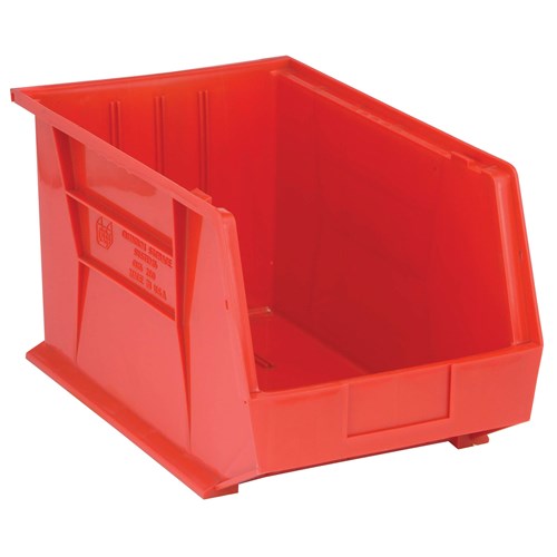 Quantum Storage Systems QUS260-RD - Ultra Stack and Hang Bin - I.D. 17.125" L x 10" W x 9.75" H - Red - 4/Carton