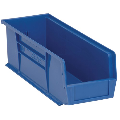 Quantum Storage Systems QUS234-BL - Ultra Stack and Hang Bin - I.D. 14.0625" L x 4.375" W x 4.75" H - Blue - 12/Carton