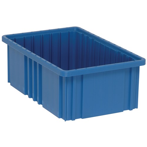 Quantum Storage Systems DG92060-BL - Dividable Grid Tote Box - I.D. 14.875" L x 9.25" W x 5.5" H - Blue - 8/Carton