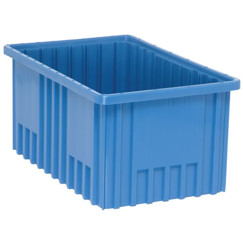 Quantum Storage Systems DG92080-BL - Dividable Grid Tote Box - I.D. 14.875" L x 9.25" W x 7.5" H - Blue - 8/Carton