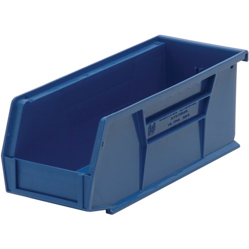 Quantum Storage Systems QUS224-BL - Ultra Stack and Hang Bin - I.D. 10.25" L x 3.1875" W x 3.75" H - Blue - 12/Carton