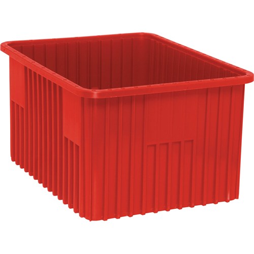 Quantum Storage Systems DG93120-RD - Dividable Grid Tote Box - I.D. 20.625" L x 15.625" W x 11.5" H - Red - 3/Carton