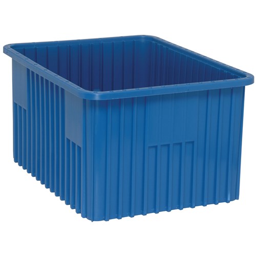 Quantum Storage Systems DG93120-BL - Dividable Grid Tote Box - I.D. 20.625" L x 15.625" W x 11.5" H - Blue - 3/Carton