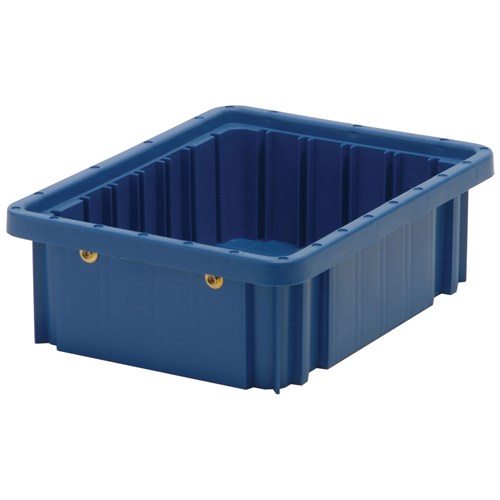 Quantum Storage Systems DG91035-BL - Dividable Grid Tote Box - I.D. 9.1875" L x 6.5625" W x 3" H - Blue - 20/Carton