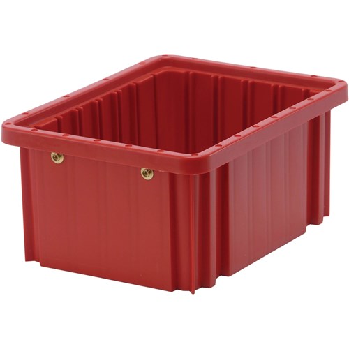 Quantum Storage Systems DG91050-RD - Dividable Grid Tote Box - I.D. 9.1875" L x 6.5625" W x 4.5" H - Red - 20/Carton