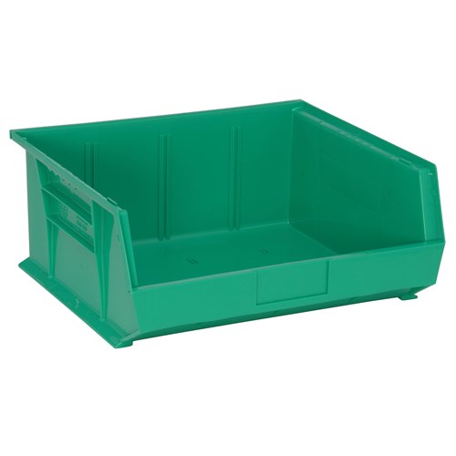 Quantum Storage Systems QUS250-GN - Ultra Stack and Hang Bin - I.D. 14" L x 14.75" W x 6.75" H - Green - 6/Carton