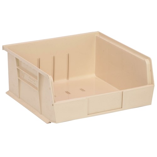 Quantum Storage Systems QUS235-IV - Ultra Stack and Hang Bin - I.D. 10.25" L x 10" W x 4.75" H - Ivory - 6/Carton