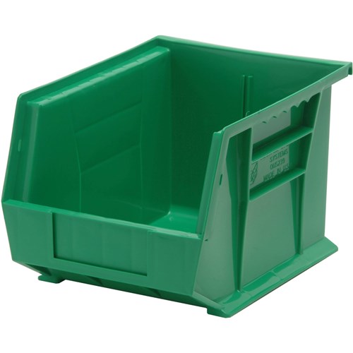 Quantum Storage Systems QUS239-GN - Ultra Stack and Hang Bin - I.D. 10" L x 6.5625" W x 6.75" H - Green - 6/Carton