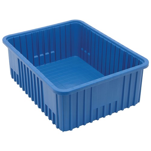 Quantum Storage Systems DG93080-BL - Dividable Grid Tote Box - I.D. 20.625" L x 15.625" W x 7.5" H - Blue - 3/Carton