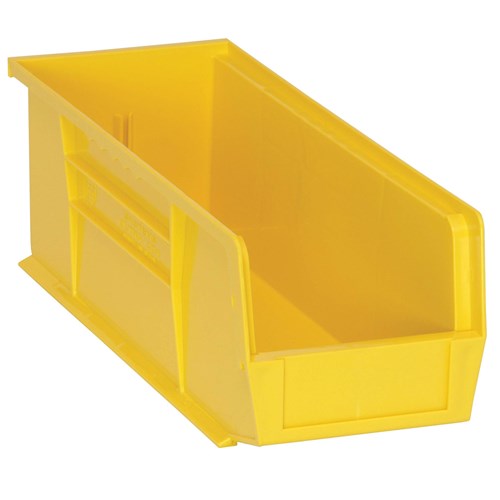 Quantum Storage Systems QUS234-YL - Ultra Stack and Hang Bin - I.D. 14.0625" L x 4.375" W x 4.75" H - Yellow - 12/Carton