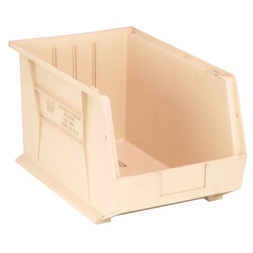 Quantum Storage Systems QUS260-IV - Ultra Stack and Hang Bin - I.D. 17.125" L x 10" W x 9.75" H - Ivory - 4/Carton