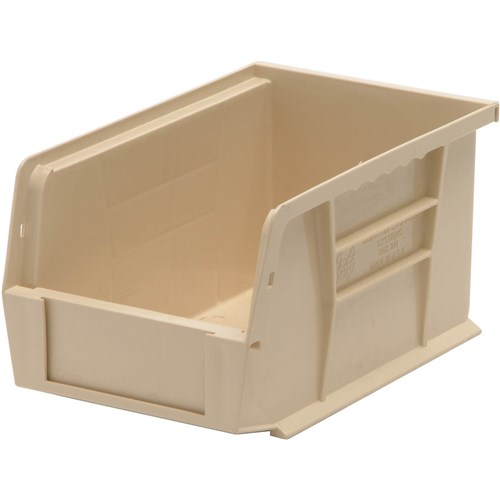 Quantum Storage Systems QUS221-IV - Ultra Stack and Hang Bin - I.D. 8.5" L x 5.125" W x 4.5" H - Ivory - 12/Carton