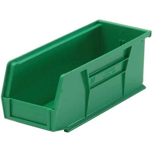 Quantum Storage Systems QUS224-GN - Ultra Stack and Hang Bin - I.D. 10.25" L x 3.1875" W x 3.75" H - Green - 12/Carton