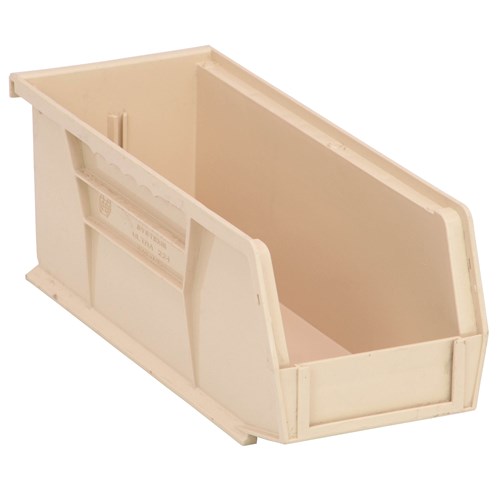 Quantum Storage Systems QUS224-IV - Ultra Stack and Hang Bin - I.D. 10.25" L x 3.1875" W x 3.75" H - Ivory - 12/Carton