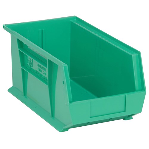 Quantum Storage Systems QUS240-GN - Ultra Stack and Hang Bin - I.D. 14" L x 6.5625" W x 6.75" H - Green - 12/Carton